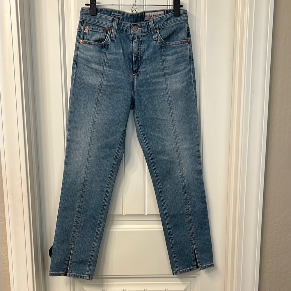 AG Blue Straight Leg Isabelle Ankle Jeans